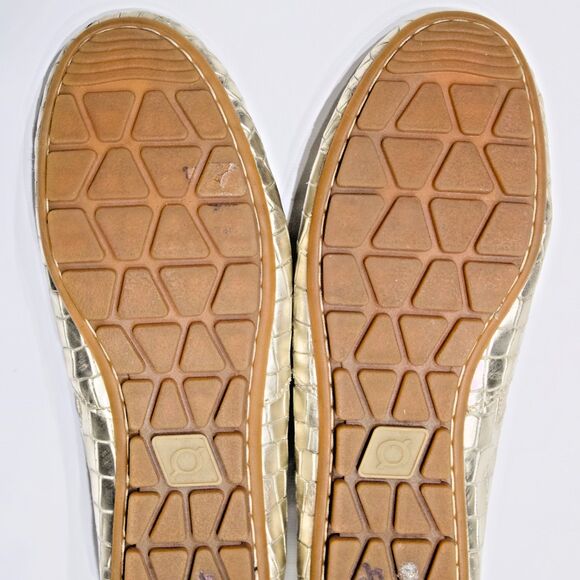 Born Sebra Crocodile Embossed Gold Leather Comfort Flats Loafers Women Size 7M - Picture 13 of 14